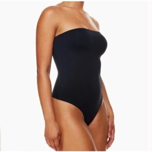 Babaton Aritzia Size Medium M Black Contour Strapless Tube Thong Bodysuit Top - Picture 6 of 6